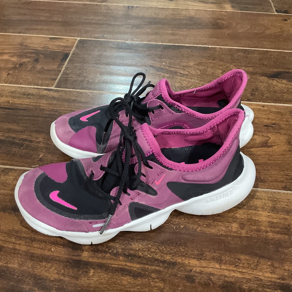 Nike Free RN 5.0 Womens Running Shoes Plum Chalk Black AQ1316-007 Size 6.5